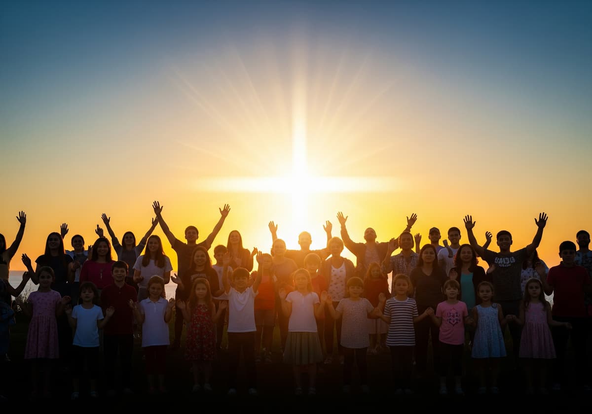A large group photo of the community